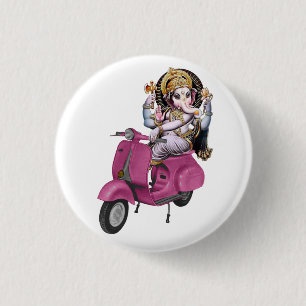 Ganesh Scooter II 1 Inch Round Button