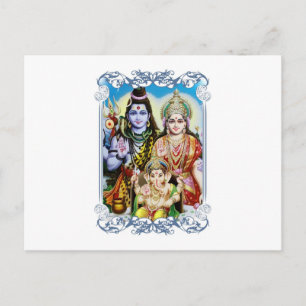 Ganesh, Shiva and Parvati, Lord Ganesha, Durga Postcard