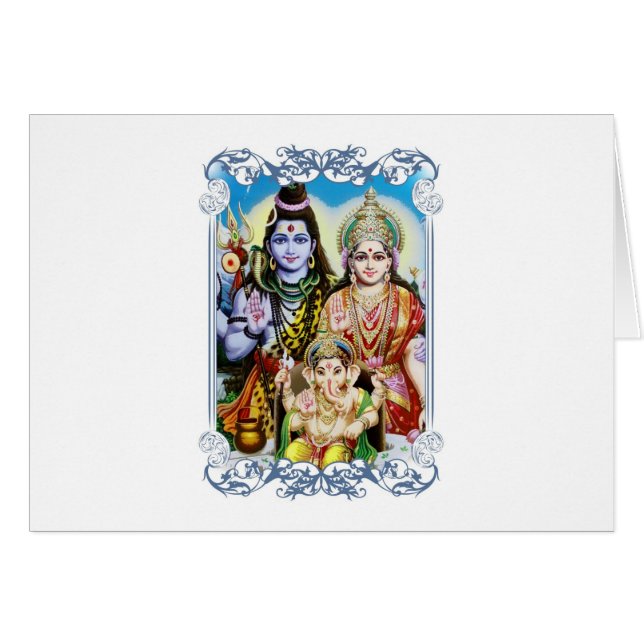 Ganesh, Shiva et Parvati, seigneur Ganesha, Durga (Devant horizontal)