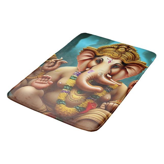 Ganesh Takes a Selfie Bath Mat (Angled)
