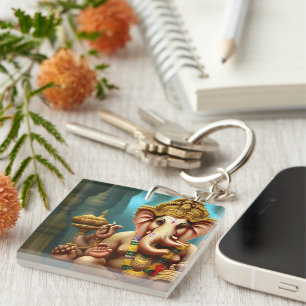 Ganesh Takes a Selfie Keychain