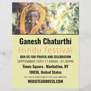 Ganesh the Hindu God, Hindu Event Advertising Flyer