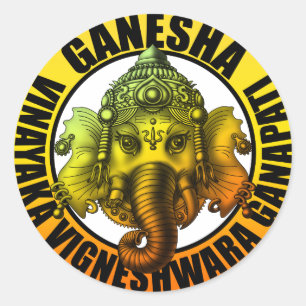 Ganesha2 Classic Round Sticker