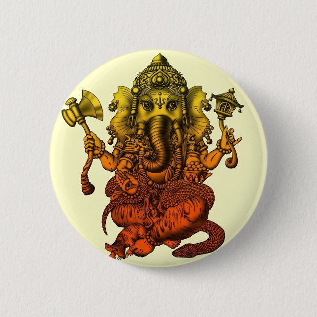 Ganesha7 2 Inch Round Button (Front)