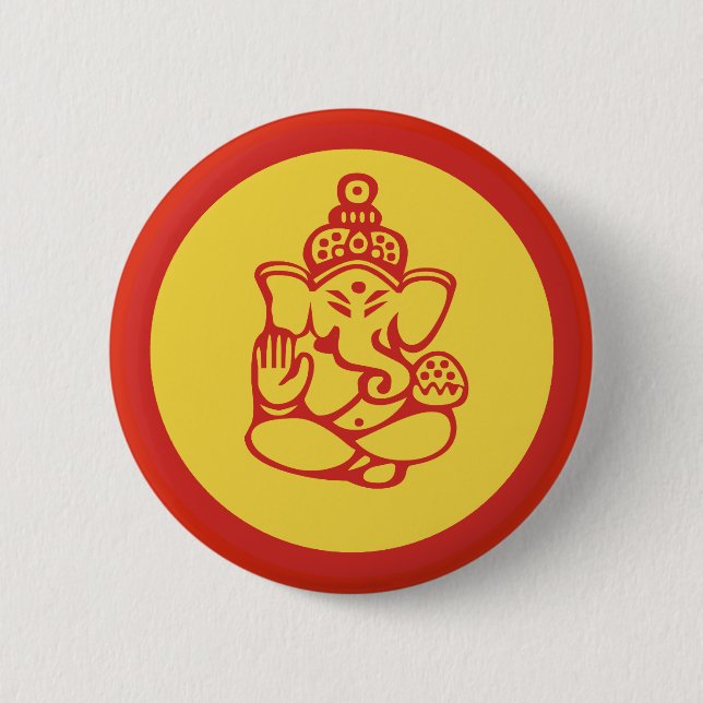 Ganesha 2 Inch Round Button (Front)