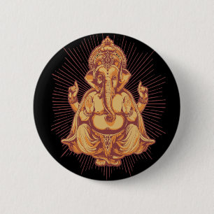 Ganesha 2 Inch Round Button