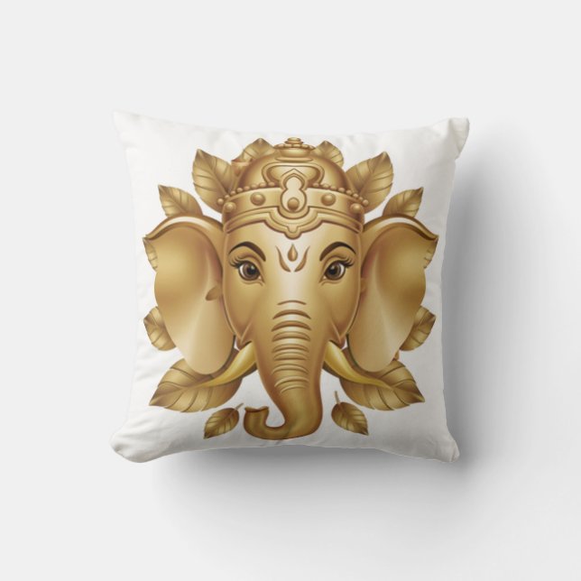 Ganesha 3 16x16 throw pillow (Front)