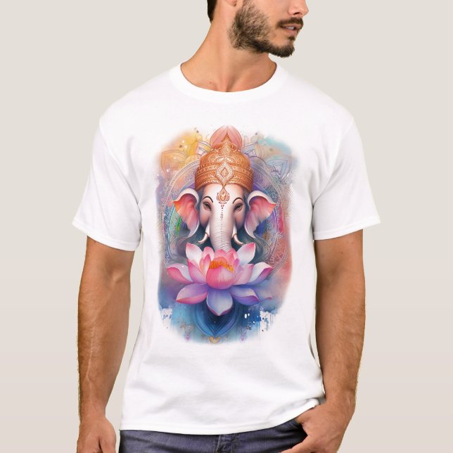 Ganesha and lotus T-Shirt (Front)