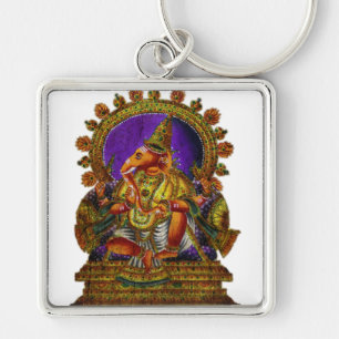 Ganesha Deva antique make your own background Keychain