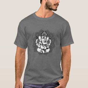 Ganesha Elephant Mandala Lotus Yoga T-Shirt