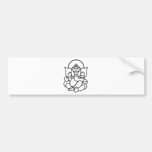 Ganesha Elephant No. 3 (black white) Bumper Sticker