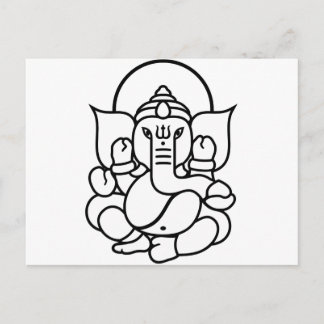 Ganesha Elephant No. 3 (black white) Postcard