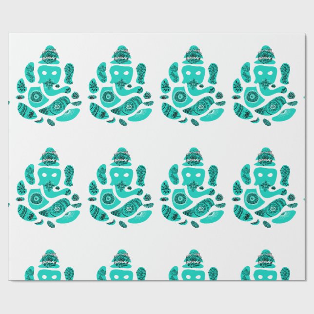 Ganesha Elepnat God  Wrapping Paper, 30 in x 6 ft Paper (Flat)