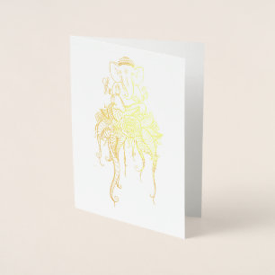 Ganesha foil greeting blank card