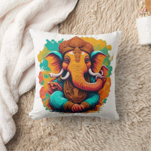 Ganesha, ganesh, ganapati remover of obstacles #1 throw pillow