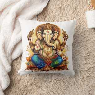 Ganesha, ganesh, ganapati remover of obstacles #4 throw pillow