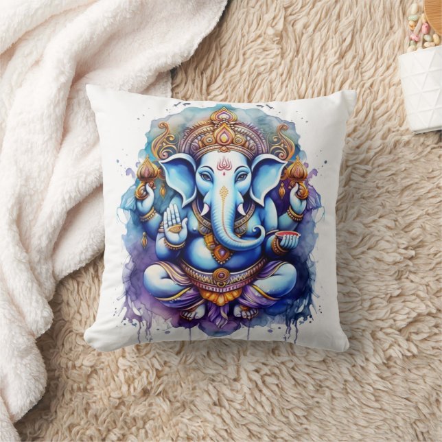 Ganesha, ganesh, ganapati remover of obstacles #6 throw pillow (Blanket)