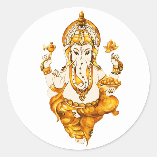 Ganesha Gold Sticker (Front)