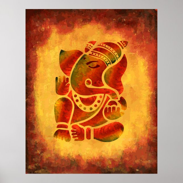 Ganesha - Grunge Painting Poster (Front)