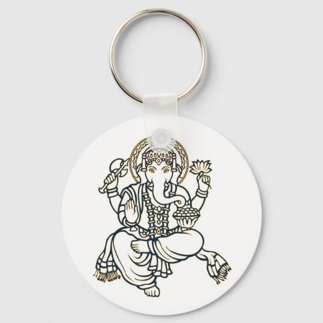 Ganesha Hindu Deity God Keychain (Front)