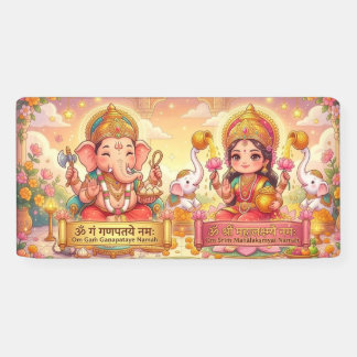 Ganesha & Lakshmi Prosperity Blessing Banner