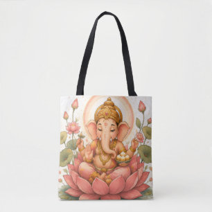 Ganesha Lotus Ganesh Chaturthi Festival Tote Bag