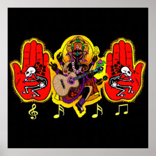 Ganesha Music Hands Poster