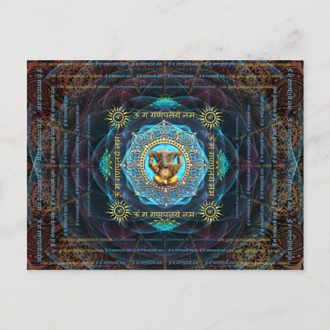 Ganesha- Om Gam Ganapataye Namah Postcard (Front)
