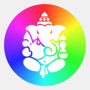 Ganesha Rainbow Classic Round Sticker