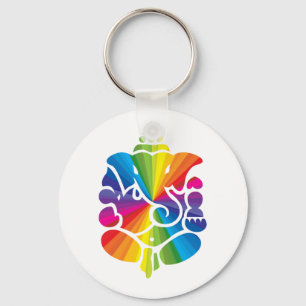 Ganesha Rainbow Design Keychain