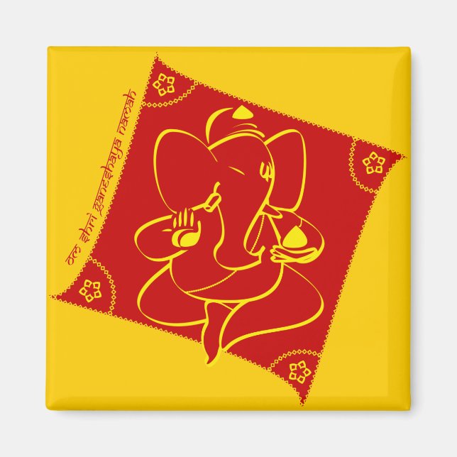 Ganesha Red Magnet (Devant)