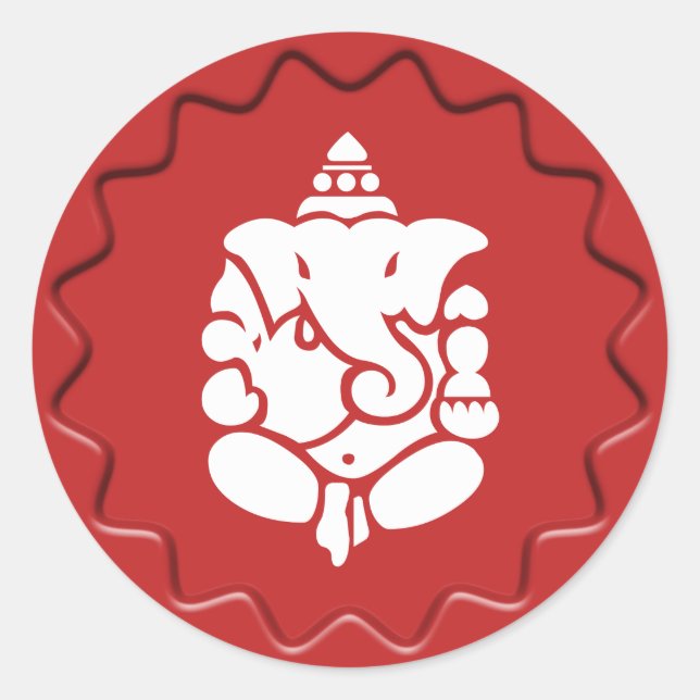 Ganesha Sign Red Wax Seal (Front)