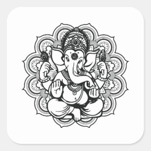 Ganesha Square Sticker