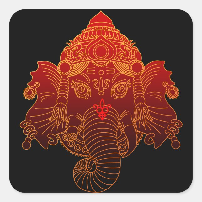 ganesha square sticker (Front)