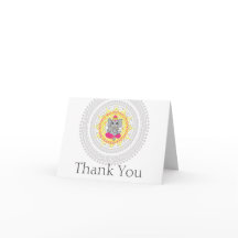 Ganesha thank you card-pink