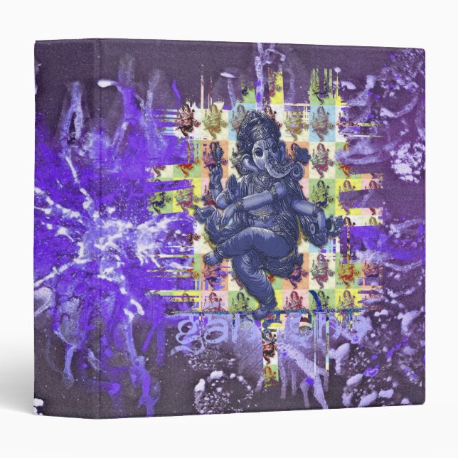GANESHA | violet paint splatter Binder (Front/Spine)