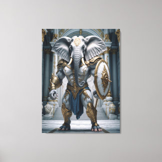 Ganesha Warrior Mythology Elephant God Canvas Print