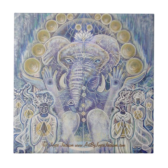 Ganesha Wealth Blessing Ceramic Tiles (Front)