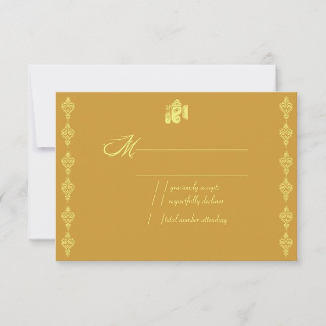 Ganesha Wedding RSVP Cards (Front)