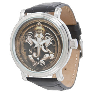 Ganesha's Timekeeper Hand Watch with Divine Image