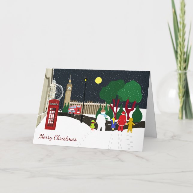 Gang de Noël à Londres Carte de vacances (Devant)