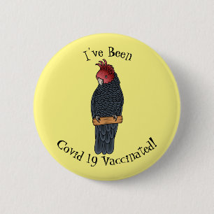 Gang gang cockatoo bird cartoon illustration 2 inch round button