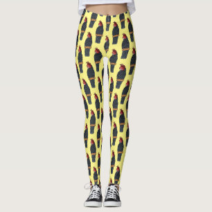 Gang gang cockatoo bird cartoon illustration leggings