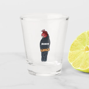Gang gang cockatoo bird cartoon illustration  shot glass