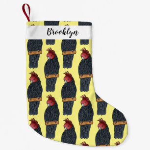 Gang gang cockatoo bird cartoon illustration small christmas stocking