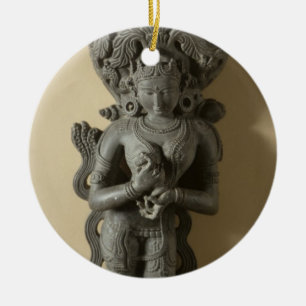 Ganga, goddess who personifies the sacred River Ga Ceramic Ornament