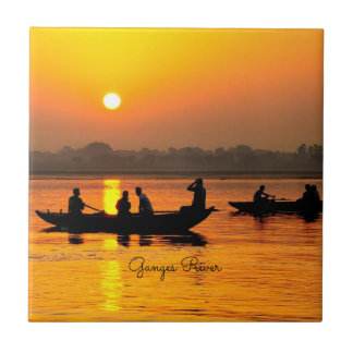 Ganges River, picturesque landscape photo, Tile