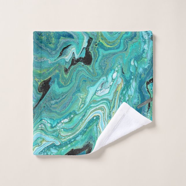 Gangs Back 1 Liquid Green Abstract Bath Towels (Wash Cloth)