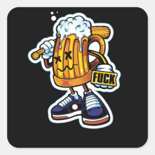 Gangsta Beer Square Sticker
