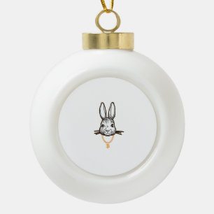 Gangsta Bunny Rabbit Bitcoin TShirt Crypto Coin Mi Ceramic Ball Christmas Ornament
